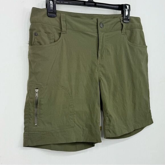 PRANA Olive Green Nylon Quick Dry Activewear Outdoor Performance Shorts - Picture 2 of 16